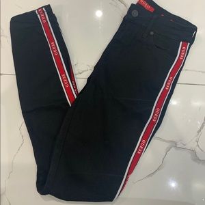 Guess Black Red Logo Skinny Jeans Jegging Skim Fit